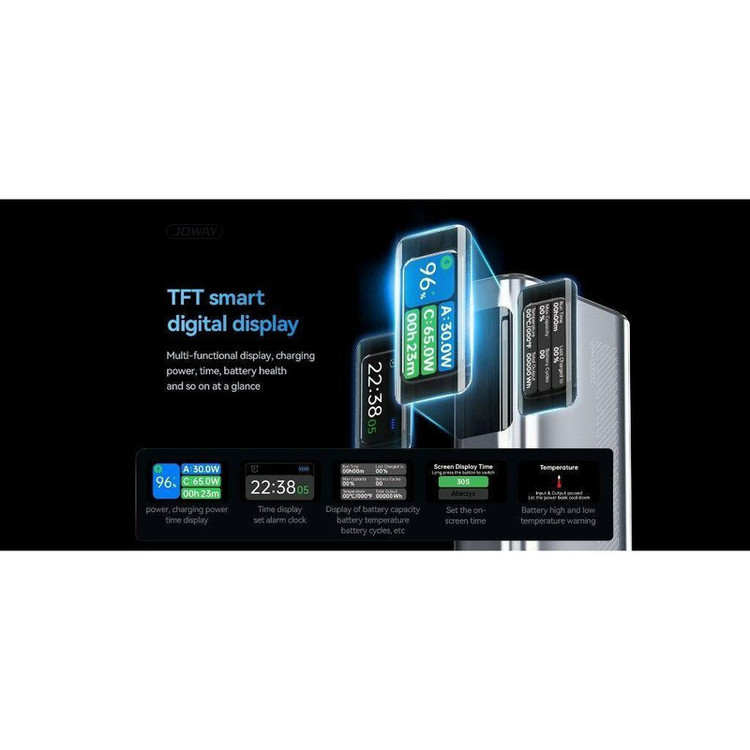 پاوربانک هوشمند auto detect جووی مدل jp-323 ظرفیت 20000 میلی آمپر ساعت