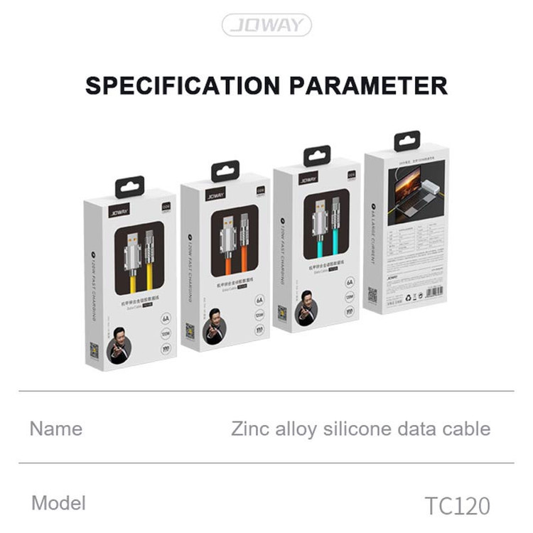 کابل تبدیل USB به USB-C جووی مدل TC120 طول 1 متر