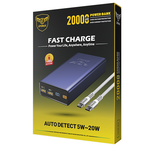 پاوربانک اتو دیتکت اپی مکس مدل EP213 ظرفیت 20000 میلی آمپر ساعت