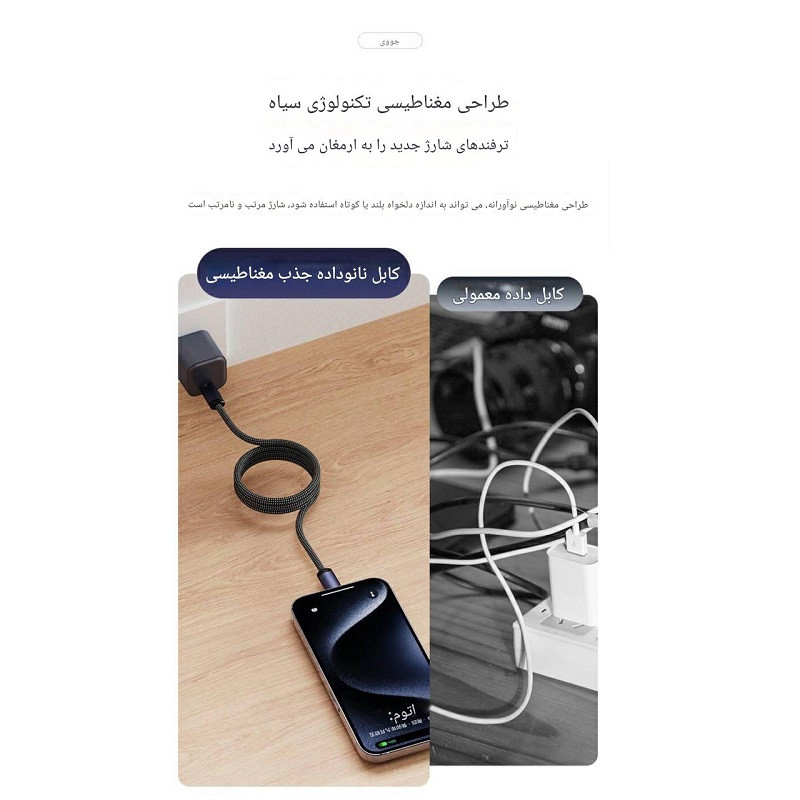 کابل USB-C جووی مدل CC-018 طول 1 متر