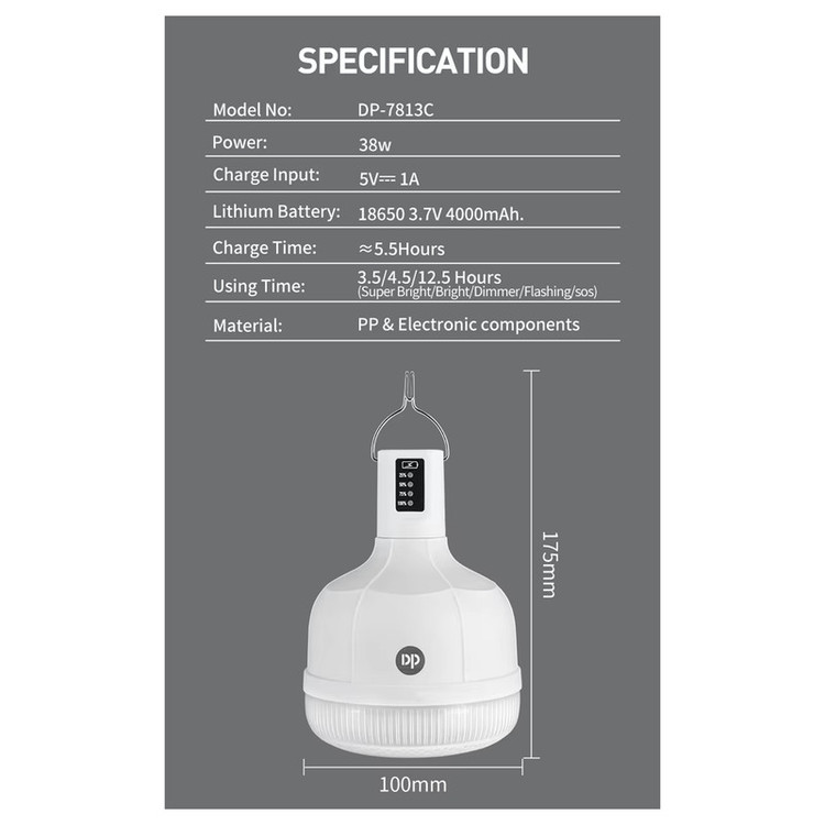 چراغ آویز چادر دی پی مدل DP-7813C