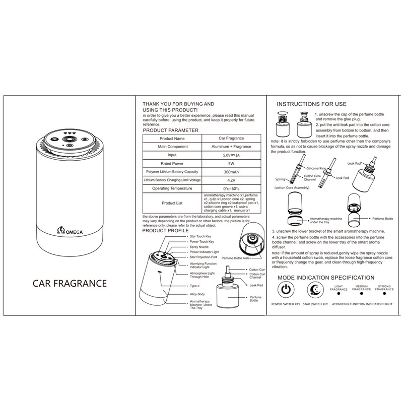 خوشبو کننده خودرو امگا مدل AC50