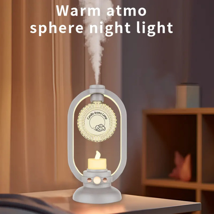 دستگاه بخور سرد معطر با نور RGB مدل شمعی Aroma Lamp