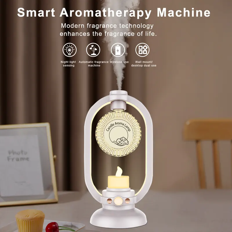 دستگاه بخور سرد معطر با نور RGB مدل شمعی Aroma Lamp