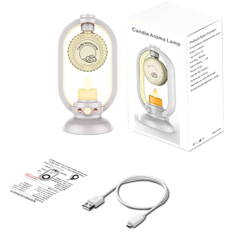 دستگاه بخور سرد معطر با نور RGB مدل شمعی Aroma Lamp