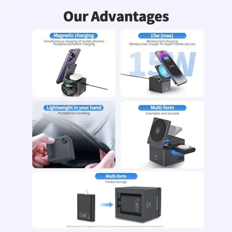 شارژر وایرلس 3 کاره 15 وات xo ایکس او CX027