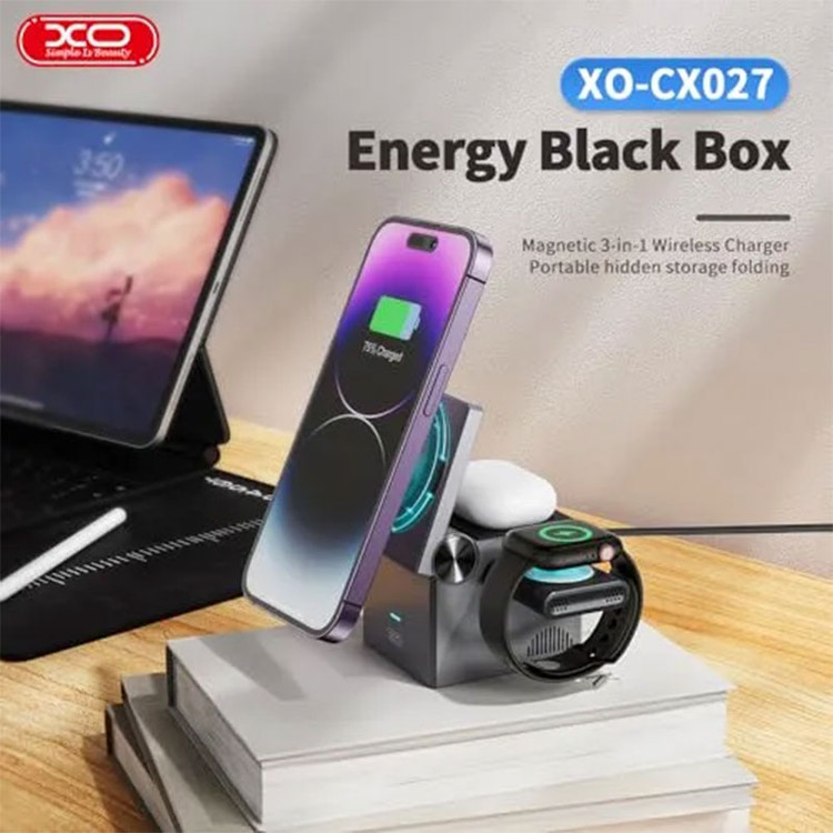 استند شارژر وایرلس 3 کاره 15 وات xo ایکس او CX027