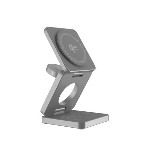 شارژر بیسیم تاشو مغناطیسی 3 کاره Qi2 با توان 25 وات earldom