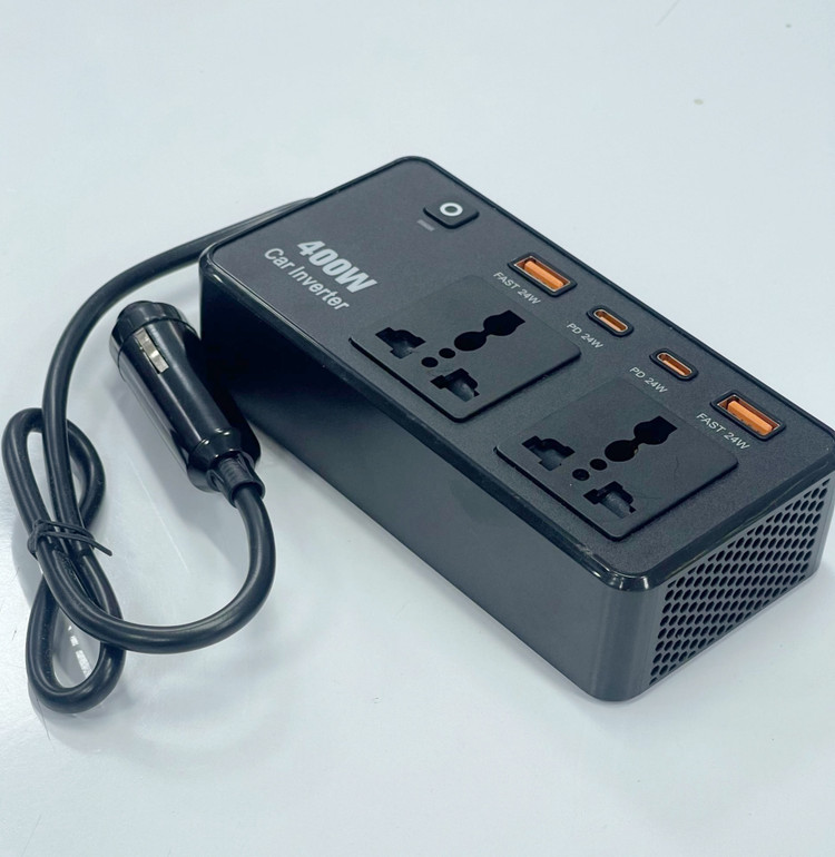 اینورتر خودرو 400 وات مدل MT-PC200PRO مبدل برق 12V به 220V با خروجی USB و Type-C