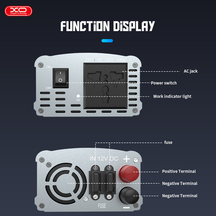 مبدل برق ( اینورتر ) 500W ایکس او مدل XO-CZ021