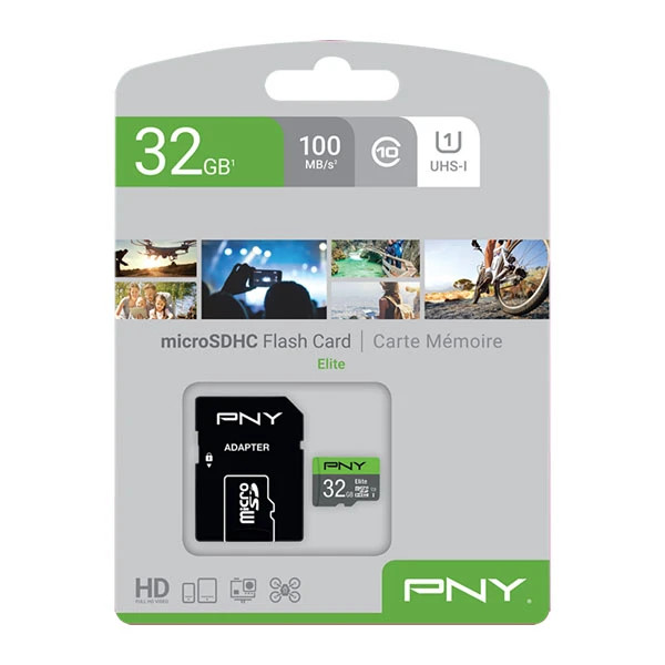 کارت حافظه microSDHC پی ان وای مدل Elite کلاس 10 استاندارد UHS-I U1 سرعت 100MBs ظرفیت 32