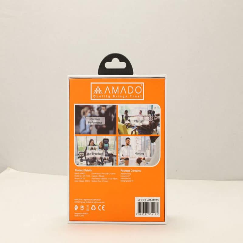 میکروفون بی سیم آمادو amado یقهای 3 در 1 مدل MC13