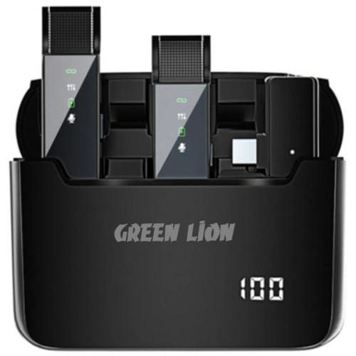 میکروفن بی سیم گرین لاین مدل 2 در 1 نمایشگر دیجیتال لایتنینگ