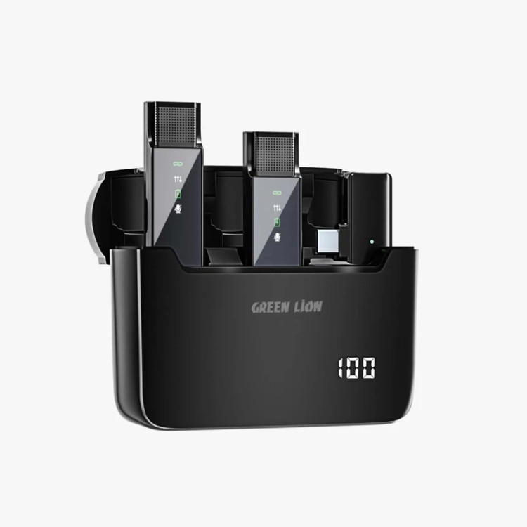 میکروفن بی سیم گرین لاین مدل 2 در 1 نمایشگر دیجیتال لایتنینگ