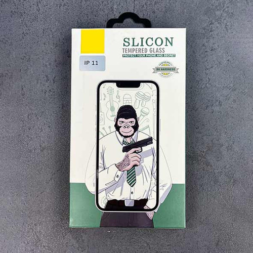 گلس شفاف محافظ صفحه نمایش گوشی ضد ضربه دور سیلیکون برای آیفون 11