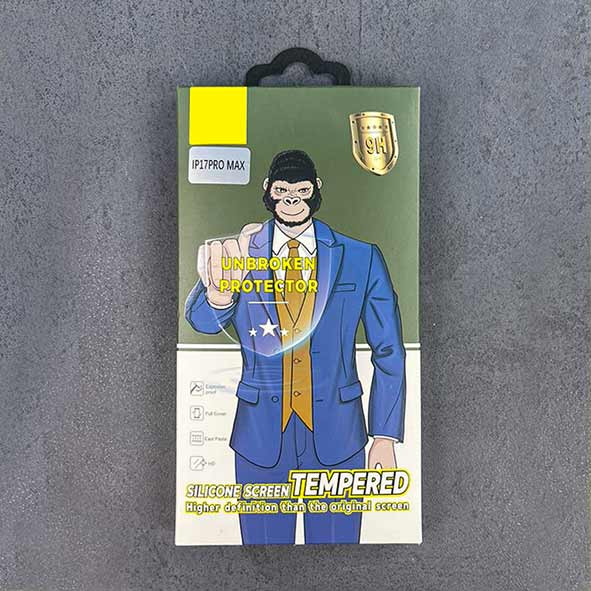 گلس شفاف محافظ صفحه نمایش گوشی ضد ضربه دور سیلیکون برای آیفون 17promax و آیفون 16promax