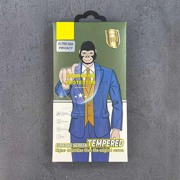 گلس پرایوسی محافظ صفحه نمایش گوشی ضد ضربه دور سیلیکون برای آیفون 17promax و آیفون 16promax