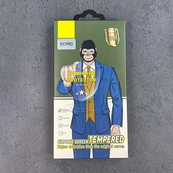 گلس شفاف محافظ صفحه نمایش گوشی ضد ضربه دور سیلیکون برای آیفون 17pro و آیفون 16pro و آیفون 17