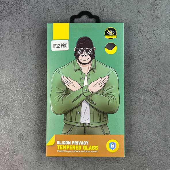 گلس پرایوسی محافظ صفحه نمایش گوشی ، ضد ضربه دور سیلیکون برای آیفون 12pro و آیفون 12