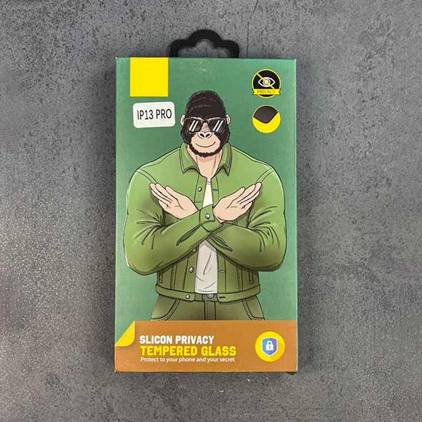 گلس پرایوسی محافظ صفحه نمایش گوشی ، ضد ضربه دور سیلیکون برای آیفون 13pro و آیفون 13 و آیفون 14