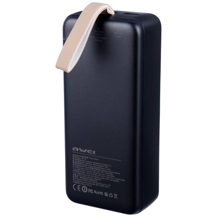 پاوربانک فست شارژ awei اوی PA-12 QC3.0 PD 22.5W ظرفیت 30000 میلی آمپر ساعت
