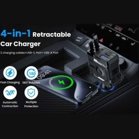 شارژر فندکی فست شارژ ماشین XO ایکس او 104 وات Type-C، Lightning، USB-A مدل CC66