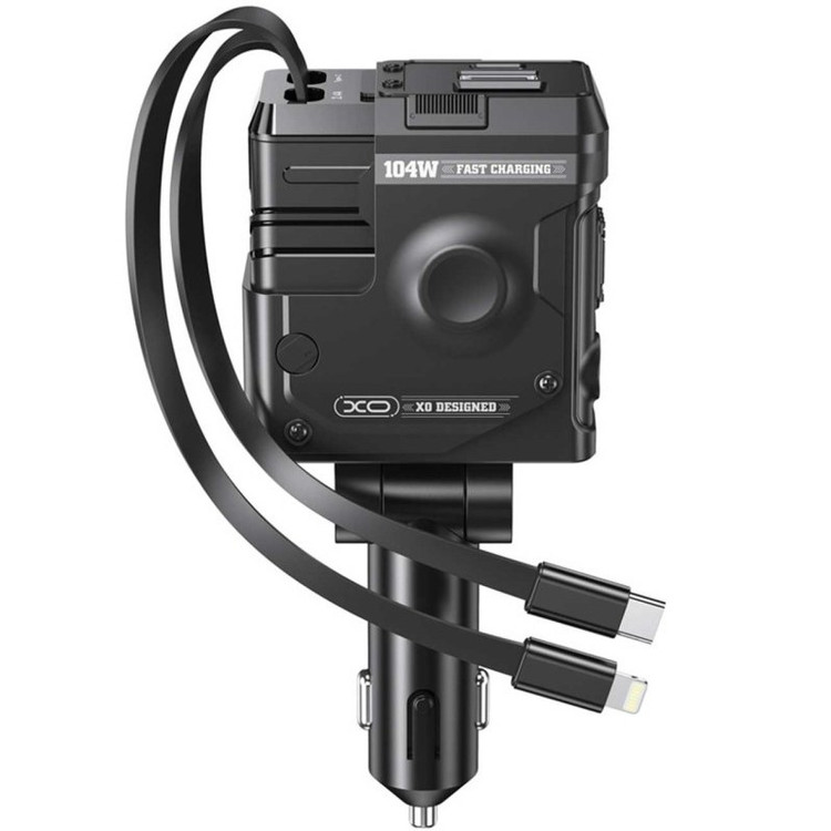 شارژر فندکی فست شارژ ماشین XO ایکس او 104 وات Type-C، Lightning، USB-A مدل CC66