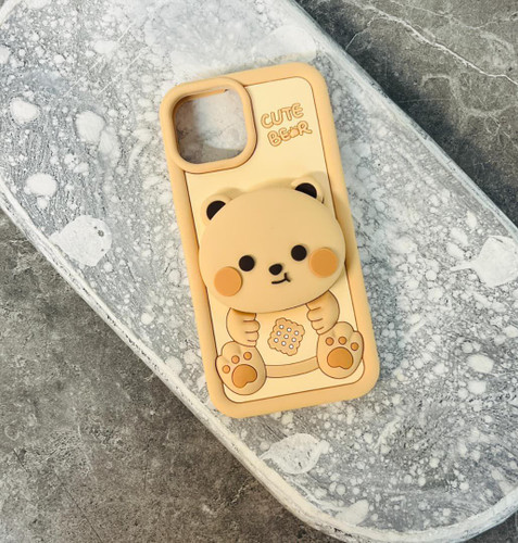 گارد سیلیکون اورجینال پاپ سوکت دار عروسکی طرح تدی CUTE BEAR