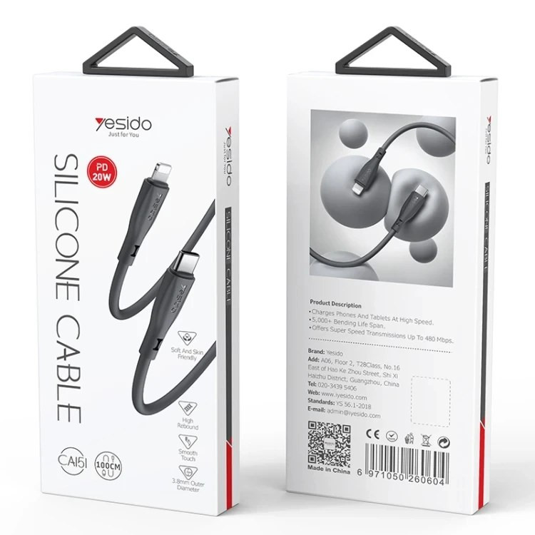 کابل شارژ تایپ سی به لایتنینگ Yesido مدل CA151 طول 1 متر