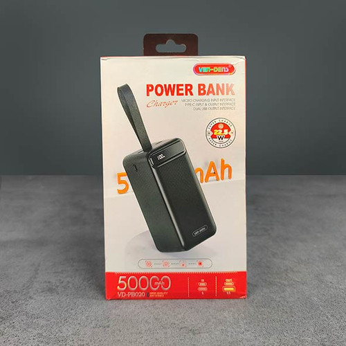 پاوربانک 22.5 وات ven-dens ون دنز مدل VD-PB020 ظرفیت 50000 میلی آمپر ساعت
