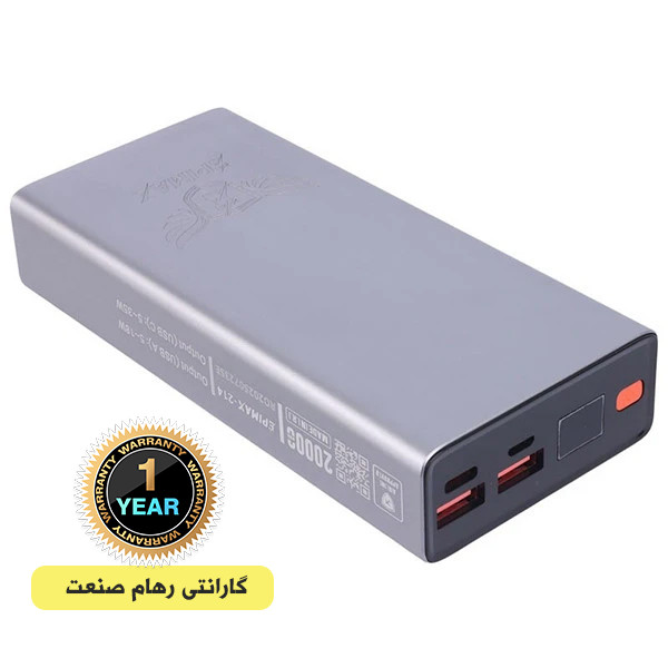پاوربانک هوشمند auto detect 5w-35w اپی مکس مدل EP-214 ظرفیت 20800 میلی آمپر ساعت