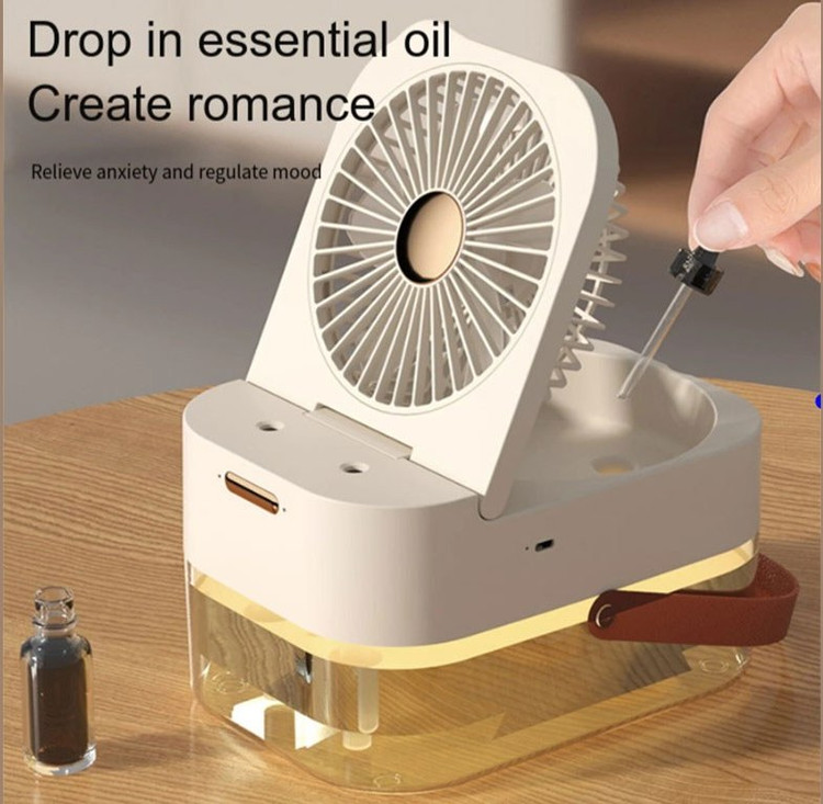 پنکه رومیزی مه پاش، خوشبو کننده و چراغ خواب DUAL SPRAY NIGHT LIGHT