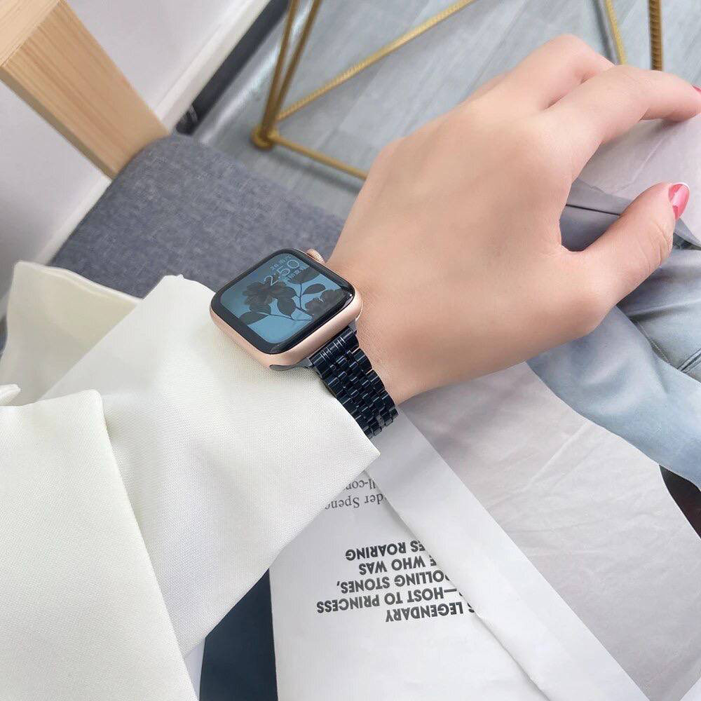 بند ساعت هوشمند طرح رولکس زنانه 5 بید مشکی 22 mm ضد حساسیت
