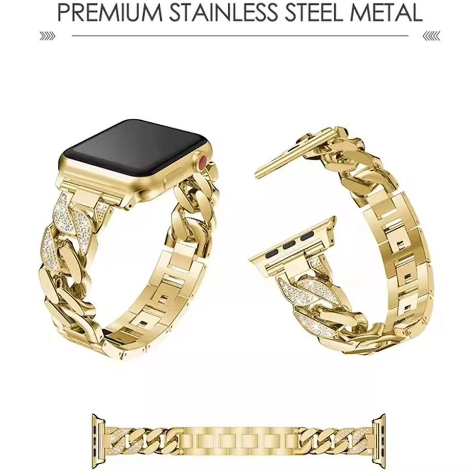 بند ساعت استیل کارتیر نگین دار 22 mm