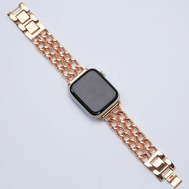 بند فلزی اسمارت واچ مدل کارتیر دو زنجیر رزگلد 22 mm