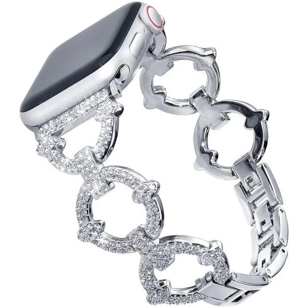بند استیل طرح گوچی نگین دار مدل LETOID سایز 22 mm