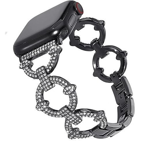 بند استیل طرح گوچی نگین دار مدل LETOID مناسب برای اپل واچ واسمارت 22 mm