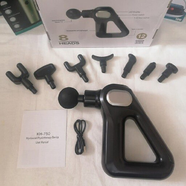 ماساژور تفنگی KH-750 - FASCIAL GUN با ۱۲ سرعت و ۸ سری