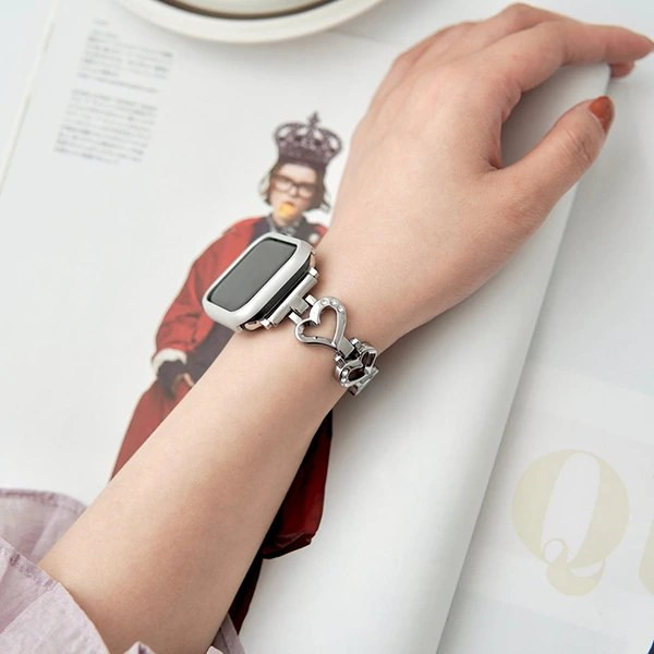 بند استیل اسمارت واچ مدل Lovely نگین دار 22 mm