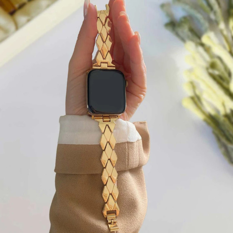 بند ساعت استیل مدل مسیر سایز 22 mm رزگلد