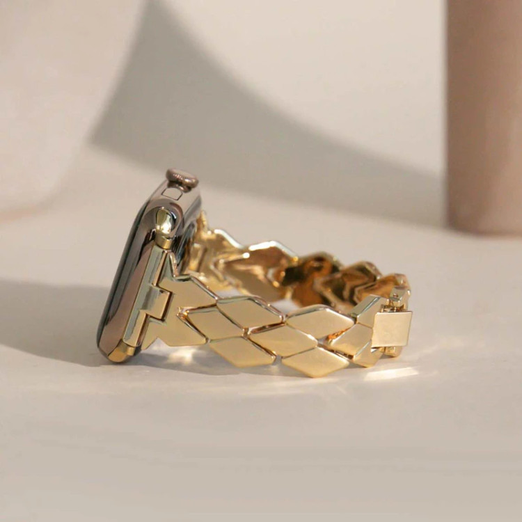 بند ساعت استیل مدل مسیر سایز 22 mm رزگلد