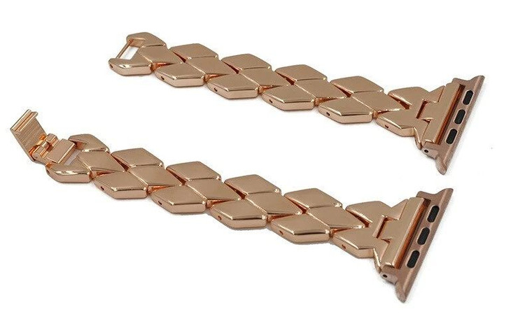 بند ساعت استیل مدل مسیر سایز 22 mm رزگلد