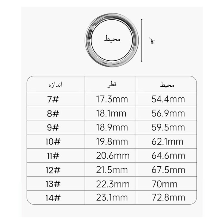 حلقه هوشمند سلامتی گرین لاین مدل Smart Ring سایز ۱۰ به همراه کیس شارژ