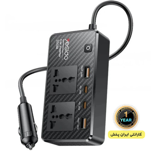 مبدل برق و اینورتر خودرو 200W یسیدو yesido مدل VC07