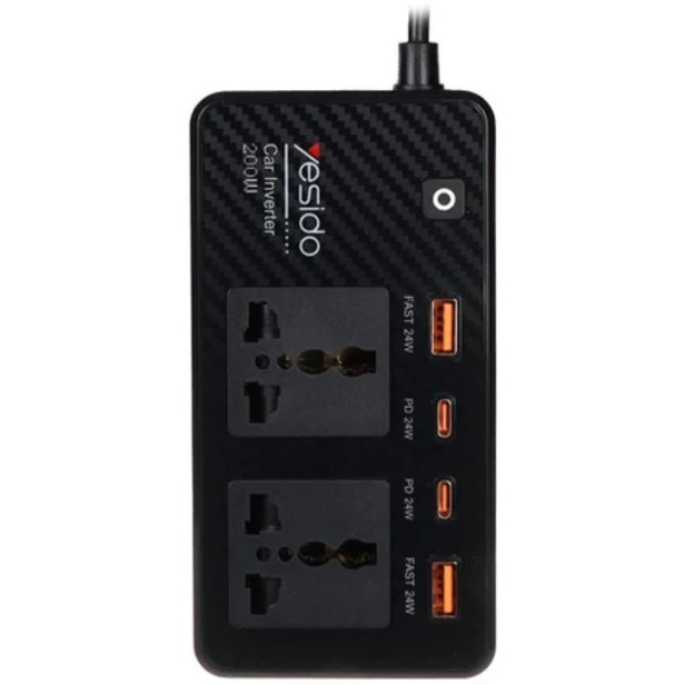مبدل برق و اینورتر خودرو 200W یسیدو yesido مدل VC07