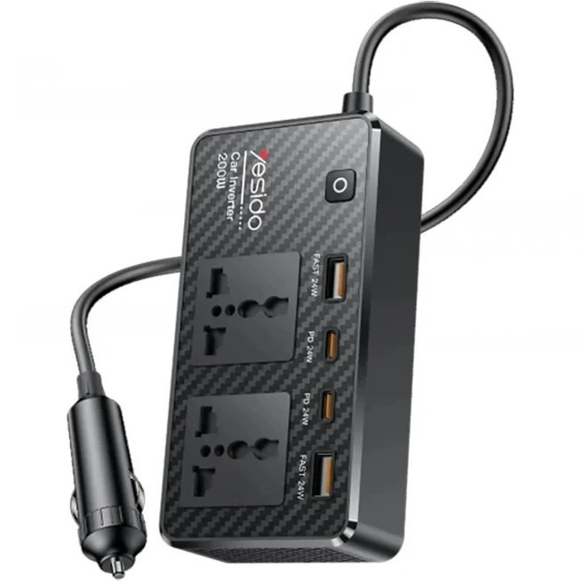 مبدل برق و اینورتر خودرو 200W یسیدو yesido مدل VC07