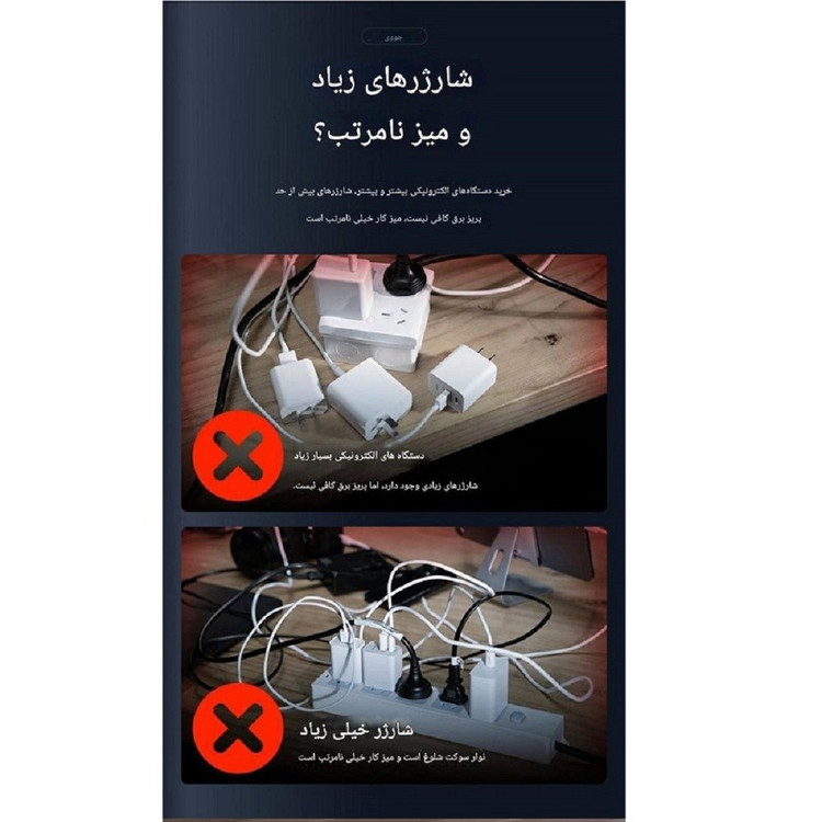 پاور سوکت هوشمند 65 وات 6 پورت جووی joway مدل JC-128
