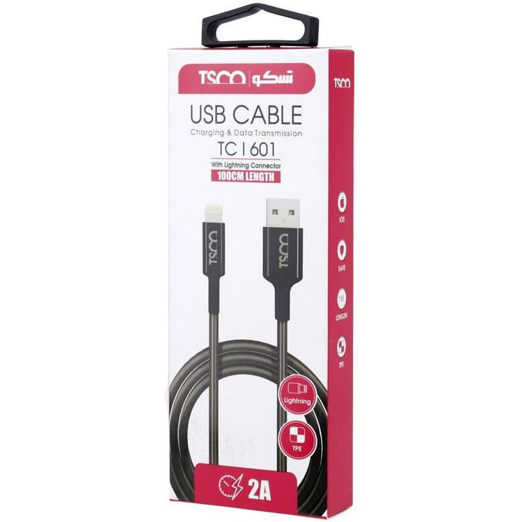 کابل شارژ و دیتا لایتنینگ تسکو tesco مدل TCI601 طول ۱ متر 5V/2A آمپر