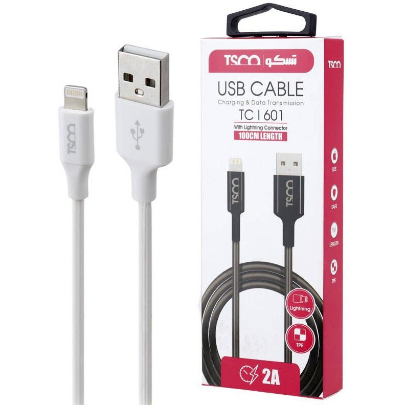 کابل شارژ و دیتا لایتنینگ تسکو tesco مدل TCI601 طول ۱ متر ۲ آمپر
