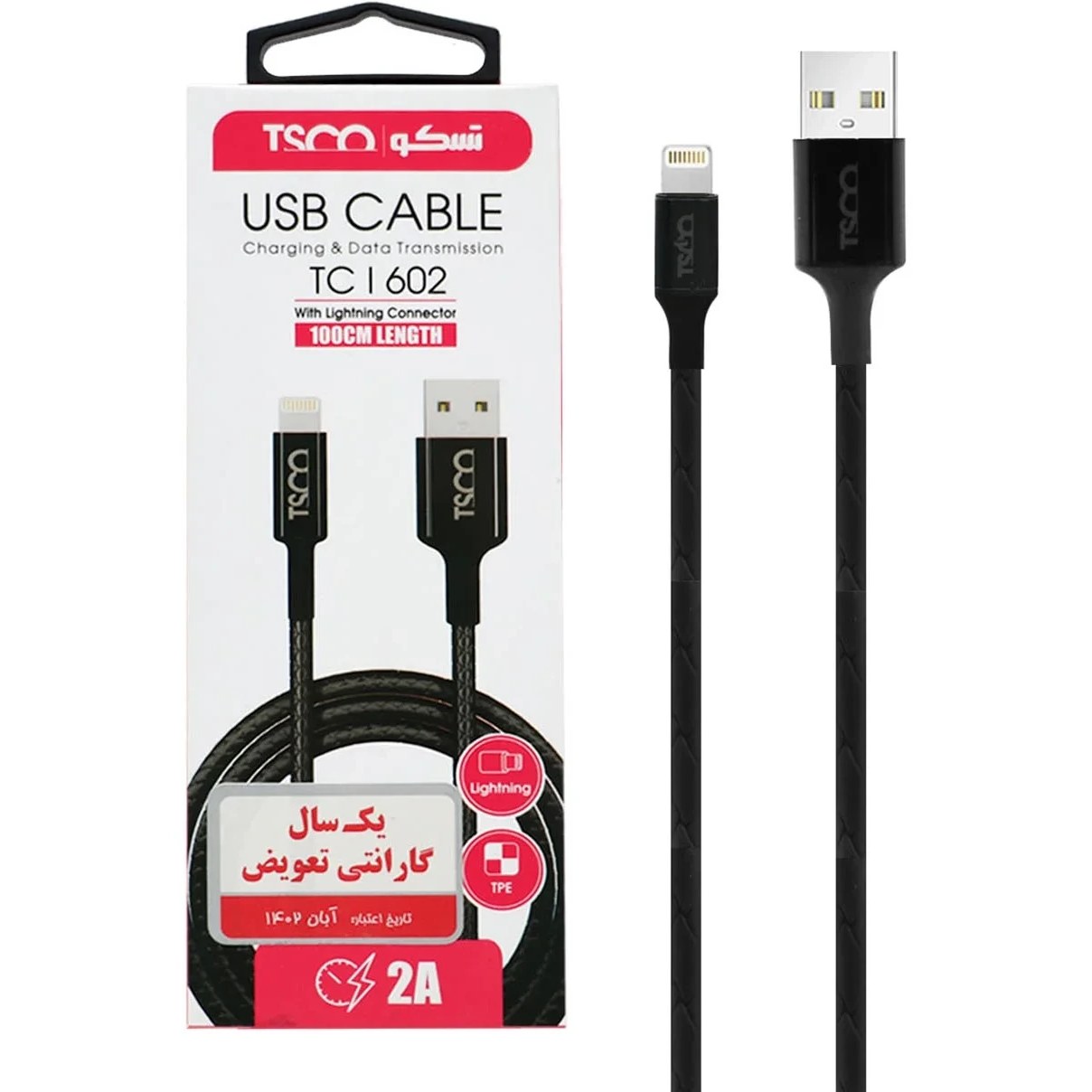 کابل شارژ و دیتا فست لایتنینگ تسکو TSCO مدل Tci 602